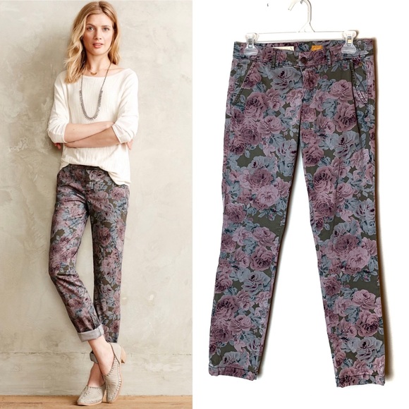 Anthropologie Pants - Pilcro and Letterpress Anthropologie Floral Pants